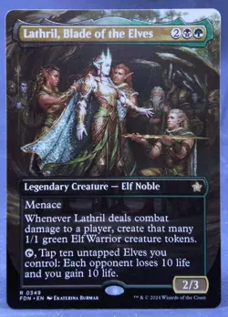 Lathril, Blade of the Elves (Borderless) - MTG - Foundations FDN - NM - Image 1
