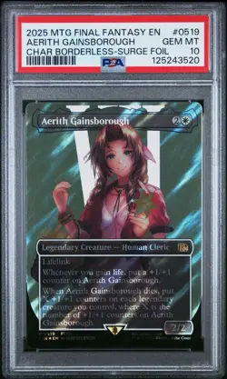 PSA 10 MTG FINAL FANTASY SURGE FOIL #0519 AERITH GAINSBOROUGH 2025 - Image 1