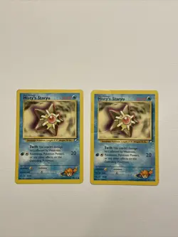 2 Misty's Staryu 90/132 Common Gym Heroes Unlimited Pokemon Cards - Image 1