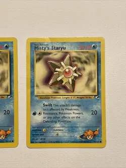 2 Misty's Staryu 90/132 Common Gym Heroes Unlimited Pokemon Cards - Image 3