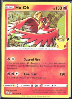 Pokemon Celebrations Ho-Oh 001/025 Holo Rare - Image 1