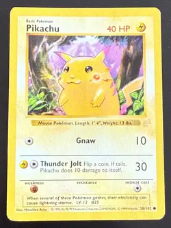 1999 Pokemon Base Set UNLIMITED -- E3 STAMP-RED CHEEKS #58 PIKACHU L/MP - Image 1
