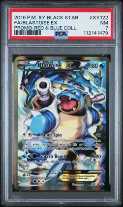 2016 POKEMON XY BLACK STAR PROMO BLASTOISE EX #XY122 HOLO PSA 7 NM #112141479 - Image 1