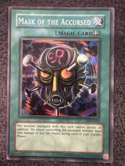 Yugioh Mask of the Accursed LON-019 Super Rare Unlimited Edition NM - Image 1