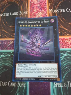 Yugioh Number 68: Sanaphond the Sky Prison CT14-EN008 Super Limited Near Mint - Image 1