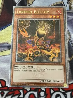 x1 YuGiOh Lonefire Blossom - RA01-EN002 - Quarter Century Secret Rare - NM - Image 1