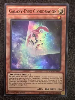 Yugioh Galaxy-Eyes Cloudragon WSUP-EN009 Super Rare 1st Edition NM - Image 1