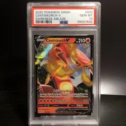 Centiskorch V PSA 10 Sword Shield Darkness Ablaze 033/189 Gem Mint Pokemon Card - Image 1