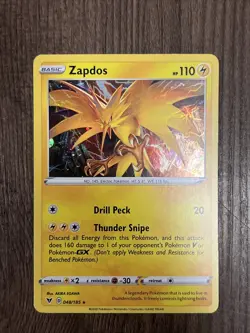 2020 Zapdos Holo 048/185 Pokemon Vivid Voltage Card NM-Mint - Image 1