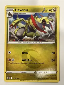 Haxorus 112/172 Non Holo Rare Sword & Shield Brilliant Stars Pokemon Card - Image 1