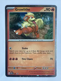 Pokemon Growlithe Scarlet & Violet Black Star SVP 024 Cosmos Holo Promo Card NM - Image 1