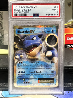 PSA 9 MINT Pokemon XY Evolutions Blastoise EX 21/108 Ultra Rare Card 2016 - Image 1