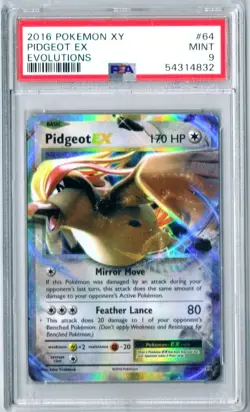 PSA 9 Mint 2016 Pokemon XY Evolutions 64/108 Pidgeot EX 170 HP Card 54314832 - Image 1