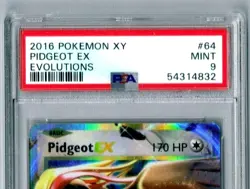 PSA 9 Mint 2016 Pokemon XY Evolutions 64/108 Pidgeot EX 170 HP Card 54314832 - Image 3