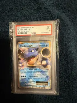 Pokemon TCG XY Evolutions Blastoise EX 21/108 PSA 9 MINT 2016 graded card - Image 1