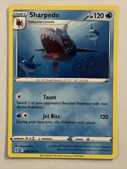 Sharpedo 036/203 Pokemon Card - 2021 Evolving Skies Rare NM FREE SHIPPING - Image 1