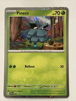 Pokemon TCG Pineco SVP 061 Scarlet & Violet Cosmos Black Star Promo Card - Image 1