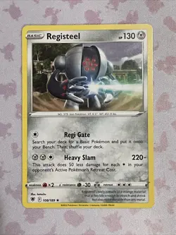 Registeel 108/189 Astral Radiance Rare Pokemon Trading Card 2022 - Image 1