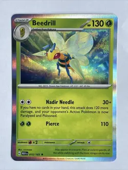 Beedrill 015/165 Scarlet & Violet 151 Holo Rare Pokemon Card Near Mint-Mint - Image 1