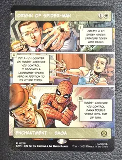 Origin of Spider-Man (Borderless) 0218 (R) MTG Marvel's Spider-Man (SPM) Magic - Image 1