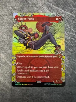 Spider-Punk (0210) (Borderless) Marvel's Spider-Man Foil NM - MTG - Image 1
