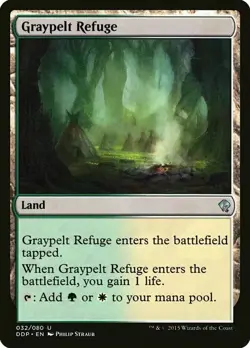 MTG Graypelt Refuge DD Zendikar vs Eldrazi U 32/80 (LIGHTLY PLAYED) - Image 1