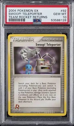 2004 POKEMON EX TEAM ROCKET RETURNS #92 SWOOP! TELEPORTER PSA 10 - Image 1