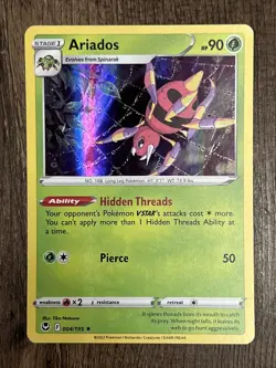 ARIADOS 004/195 - SWSH SILVER TEMPEST - HOLO RARE - POKEMON TCG - Image 1