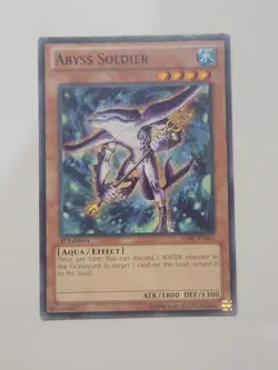 Yugioh Abyss Soldier SDRE-EN014 1st Edition LP Common - Image 1