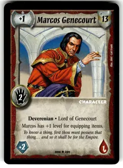 Warlord: Saga of the Storm CCG 1st Edition Card UC #6 Marcos Genecourt - Image 1