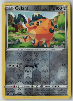 Cufant 049/072 Pokemon TCG Shining Fates Reverse Holo Card (Near Mint) NM 2 - Image 1