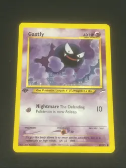 1st Edition Gastly - 65/105 Neo Destiny Pokemon Card Vintage NM/LP - Image 1