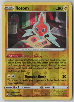 Rotom 034/072 Pokemon TCG Shining Fates Reverse Holo Card (Near Mint) NM 1 - Image 1