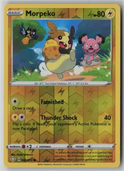 Morpeko 036/072 Pokemon TCG Shining Fates Reverse Holo Card (Near Mint) NM 1 - Image 1