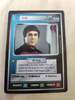 Star Trek CCG - Satelk - Premiere Limited Black-Bordered Rare Card Never Played - Image 1