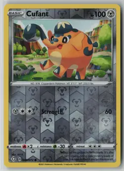 Cufant 049/072 Pokemon TCG Shining Fates Reverse Holo Card (Near Mint) NM 1 - Image 1