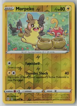 Morpeko 035/072 Pokemon TCG Shining Fates Reverse Holo Card (Near Mint) NM 1 - Image 1