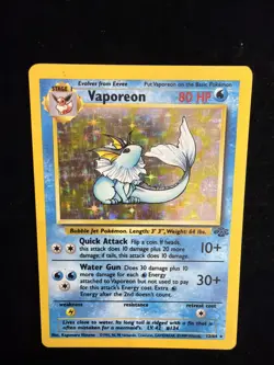 Pokemon TCG Vaporeon Jungle Holo Card 12/64 Unlimited Rare, LP Condition - Image 1