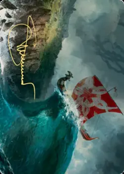 1x Art Series (19/81) Gold Signature - Run Ashore MTG Kaldheim NM Magic Regular - Image 1