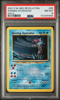 2001 Pokemon Neo Revelation Shining Gyarados Holo #65 NM-Mint PSA 8 - Image 1
