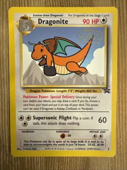 Dragonite #5 Movie Black Star Promo WB Stamp WoTC Rare Pokemon TCG DMG - Image 1
