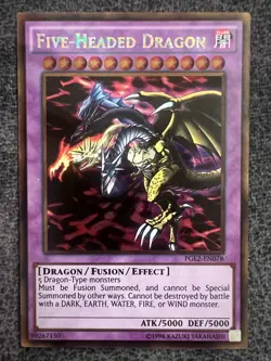 Yugioh Five-Headed Dragon PGL2-EN078 Gold Rare Unlimited Edition NM - Image 1