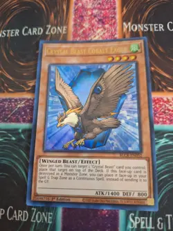 Yugioh Crystal Beast Cobalt Eagle BLCR-EN052 Ultra Rare 1st Edition Near Mint - Image 1