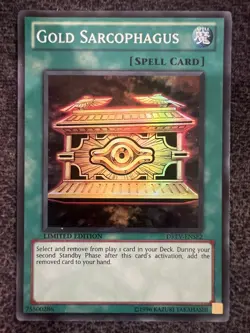 Yugioh Gold Sarcophagus DREV-ENSE2 Super Rare Limited Edition NM - Image 1