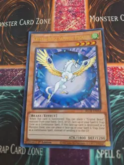 Yugioh Crystal Beast Sapphire Pegasus BLCR-EN053 Ultra Rare 1st Edition NM - Image 1