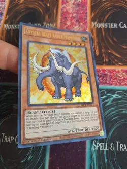 Yugioh Crystal Beast Amber Mammoth BLCR-EN051 Ultra Rare 1st Edition Near Mint - Image 2