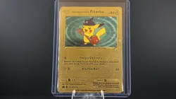 Pokemon Special Delivery Pikachu Gold Foil Vinyl Textured Collector Pokemon Card - Image 1