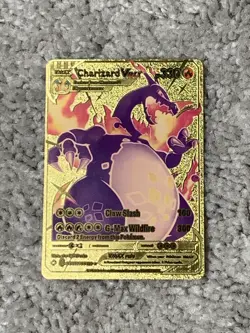 Pokemon Charizard VMax HP330 Gold Foil Fan Art Collector Card - Image 1