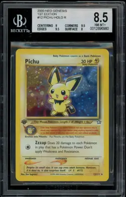 Pichu Neo Genesis 1st Edition Holo Card BGS 8.5 NM-MT - Image 1