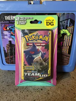 Pokemon Sun & Moon Team Up 2 Mini Booster Packs 1 Bonus Card Sealed Only @ DG - Image 1